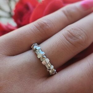 Heavy solid 14k natural diamond band